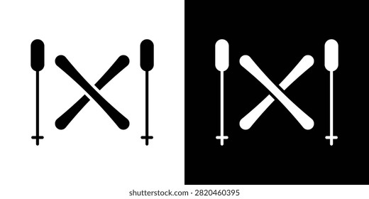 Skii icon simple elements collection
