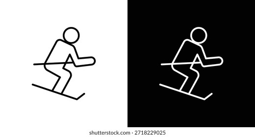 Iconos de esquí para Elementos de interfaz de usuario. Ilustración vectorial de alta calidad.