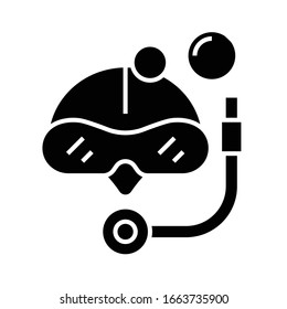 Skiing amunition black icon, concept illustration, vector flat symbol, glyph sign.