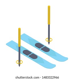Skiing board isometric icon vector