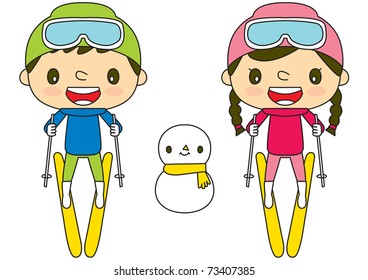 Skiing child
