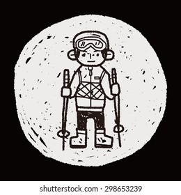 skiing doodle