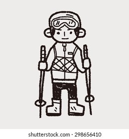skiing doodle