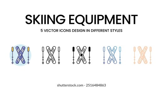 Icono de Vector de equipo de esquí listo para usar Ilustración vectorial