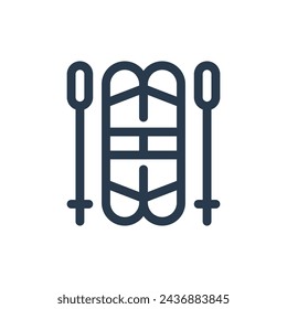 Skiing Essentials for Alpine Adventures Vector Icon Illustration