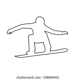 skiing extreme snowboard Icon Vector Illustration