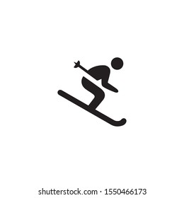 Skiing Flat Icon Illustration- Vector