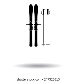 Skiing gear set - assortment of skiing equipment silhouette