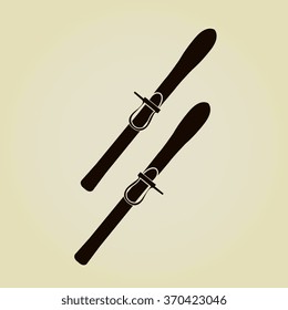 Skiing gear set - assortment of skiing equipment silhouette 