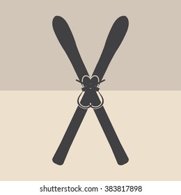 Skiing gear set - assortment of skiing equipment silhouette 