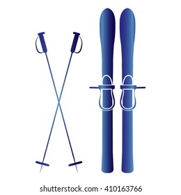 Skiing gear set - assortment of skiing equipment silhouette 
