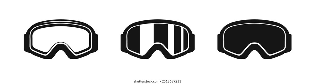 Skiing glasses icon. 
Winter sport eyewear