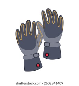 skiing gloves heated cartoon. outdoor cold, thermal electric, hands warmth skiing gloves heated sign. isolated symbol vector illustration