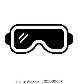 Skiing goggles, eyewear trendy design vector icon