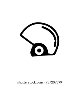 Skiing helmet icon. Simple winter games icon. Can be used as web element, playing design icon on white background