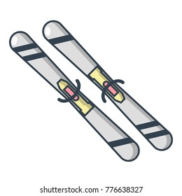 Skiing icon. Cartoon illustration of skiing vector icon for web