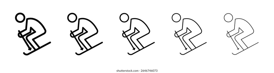 Skiing icon concept. graphic design, logo, Web, UI.