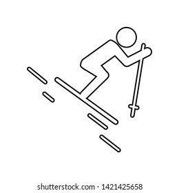 Skiing icon. Element of winter for mobile concept and web apps icon. Outline, thin line icon for website design and development, app development