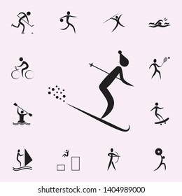 skiing icon. Elements of sportsman icon. Premium quality graphic design icon. Signs and symbols collection icon for websites, web design, mobile app on white background