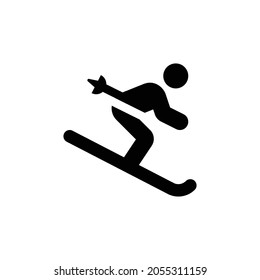 skiing Icon. Flat style design isolated on white background. Vector illustration