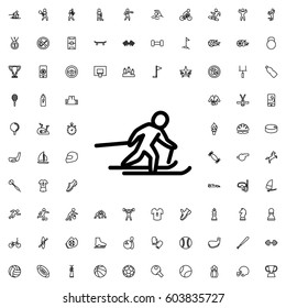 Skiing icon illustration isolated vector sign symbol. sports icons vector set.
