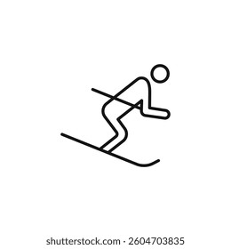 Skiing icon isolated. simple vector icon on white background