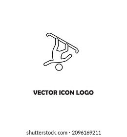 Skiing icon. Skiing linear symbol design from Activity and Hobbies collection. Simple outline element vector illustration on white background.