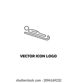 Skiing icon. Skiing linear symbol design from Activity and Hobbies collection. Simple outline element vector illustration on white background.