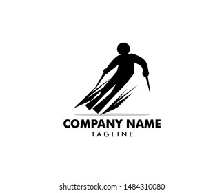 Skiing Icon Logo Vector Symbol