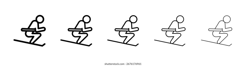 Skiing icon for mobile concept and web design.