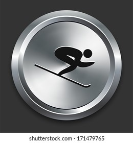 Skisymbol auf der Metallic Button Collection