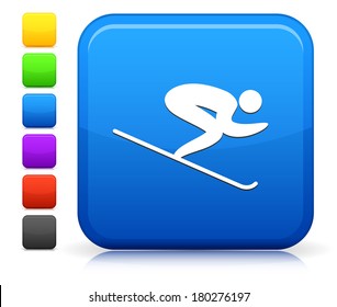 Skilaufen des Symbols auf der Square Internet Button Collection