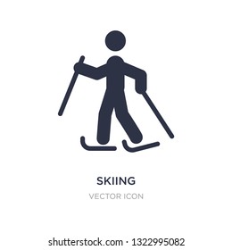skiing icon on white background. Simple element illustration from Sports concept. skiing sign icon symbol design.