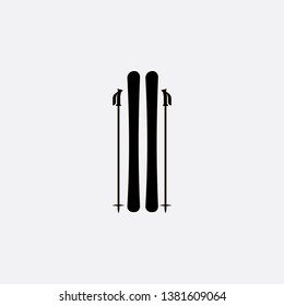 skiing icon sign signifier vector