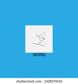 skiing icon sign signifier vector