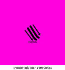 skiing icon sign signifier vector