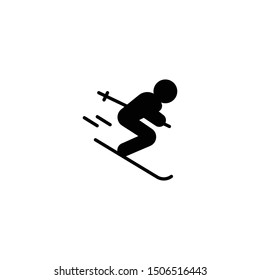 Skiing icon. Ski and snowboarding vector icon. Alpine symbol for your web site design or mobile app, graphic design, UI. EPS10. Vector illustration