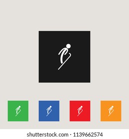Skiing icon, stock vector illustration, EPS10.