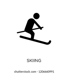 Skiing icon. Skiing symbol design from Activity and Hobbies collection. Simple element vector illustration on white background.