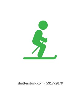 Skiing icon vector illustration eps10. Isolated badge for website or app