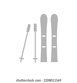 skiing icon, winter, sport, vector illustration