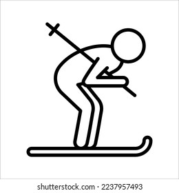 Skiing icons, Ski and snowboarding Vector illustration on white background. EPS 10