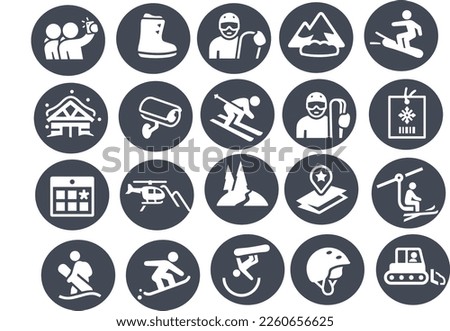 Skiing icons vector design ski lift