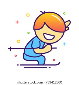 Skiing Illustration