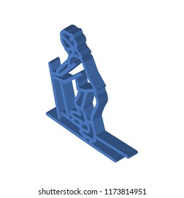 Skiing isometric left top view 3D icon
