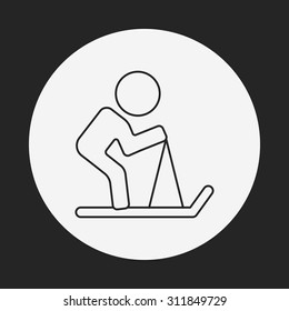 skiing line icon