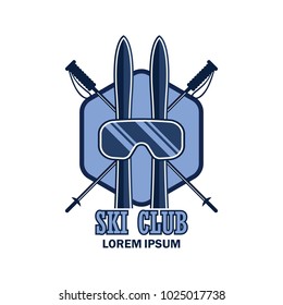 skiing logo with text space for your slogan / tag line, vector illustration