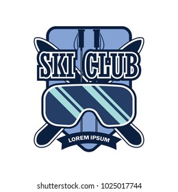skiing logo with text space for your slogan / tag line, vector illustration