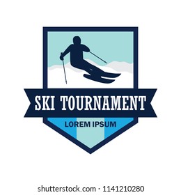 skiing logo with text space for your slogan / tag line, vector illustration