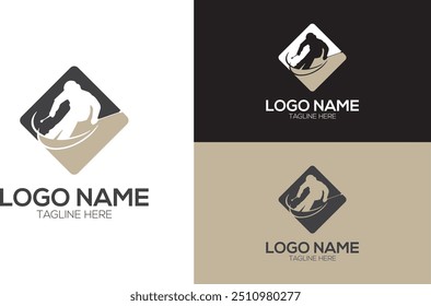 skiing logo with text space for your slogan tag line, vector illustration